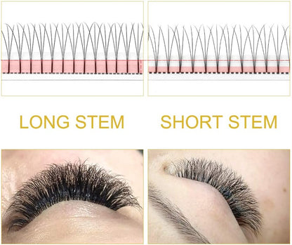 Premade Fans Eyelash Extensions 3D-C-0.10-13 Long Stem Premade Volume Eyelash Extensions C D Curl .07 .10 Premade Volume Fans(3D-C-0.10-13 Mm)