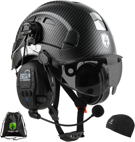 ConnectGuard Pro Safety Helmet - Bluetooth Ear Protection with Visor & Ventilation System