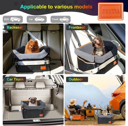 Petsport Dog Car Seat - Harness Booster Seat with Memory Foam, Waterproof for Small Dogs