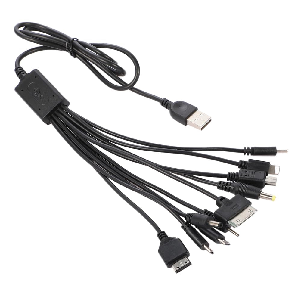 10 in 1 Universal Multifunction Cable Fit USB Charger Cell Mobile Phone Mp4 Zaf Black
