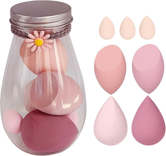 Makeup Sponge, Beauty Blender Multi Color Make up Sponge Set, 7Pcs/Set Makeup Sponge with Storage Container, Includes 4Pcs Beauty Egg and 3Pcs Mini Beauty Egg
