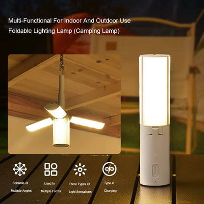 Folding Outdoor Camping Light Portable Lantern Rechargeable 3 Modes Dimmable for Outdoor Camping Tent Emergency Lighting