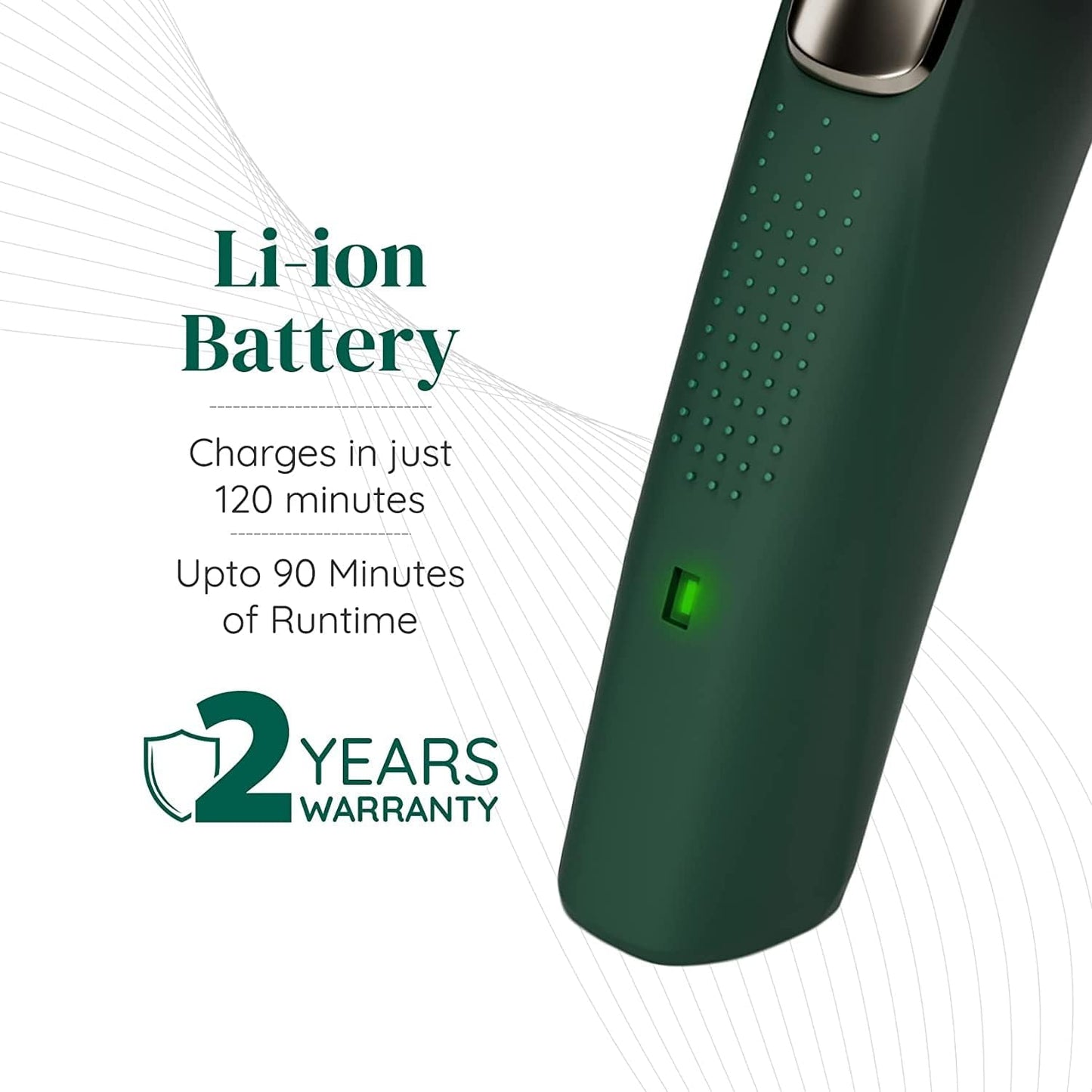 Face & Body Multi Grooming Trimmer for Men with Beard Trimmer, 20 Length Settings, 90 Mins Run Time Fast Charging Battery, Rounded Blades, Washer Bag, Charging Stand, Waterproof (Green)