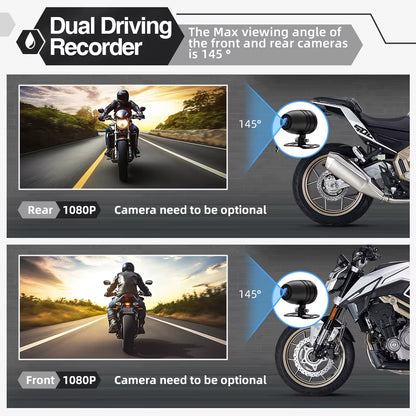 6.5Inch Motorcycle Carplay Android Auto Navigation Monitor Tire Pressure Display Portable IPS Screen Waterproof AUX Bluetooth