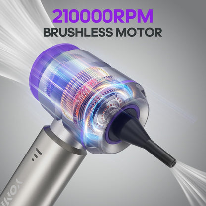 Mini Vacuum Cleaner, 2 in 1 21000PA Brushless Car Vacuum &210000RPM Air Duster 9000Mah Battery Air Blower Wireless Handheld Vacuum for Car,Office and Home (21Kpa, Purple)