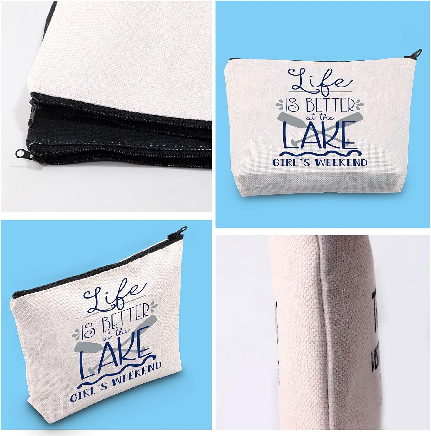 Girls Trip Gift Getaway Weekend Gift Life Is Better at the Lake Girls Weekend Toiletry Makeup Bag (Life Is Better at Lake CA)